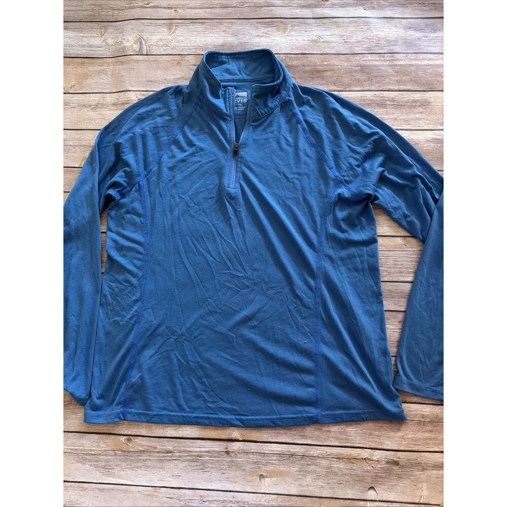 Orvis 1/4 Zip Pullover Performance Sweatshirt Medium Blue Long Sleeve Women’s